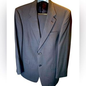Hart Schaffer Marx 2 Piece Charcoal/ Blue  Fine Pin Stripe Classic Fine Suit 40R